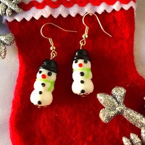 Homemade Christmas earrings